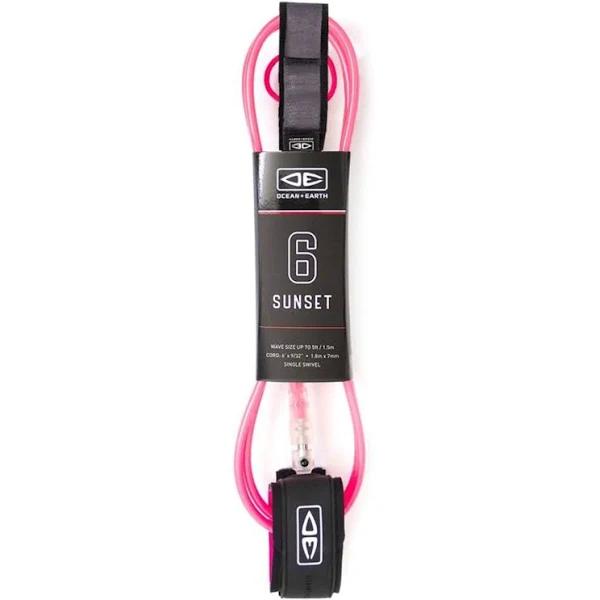 Ocean & Earth Sunset 6'0" Surfboard Leash - Pink