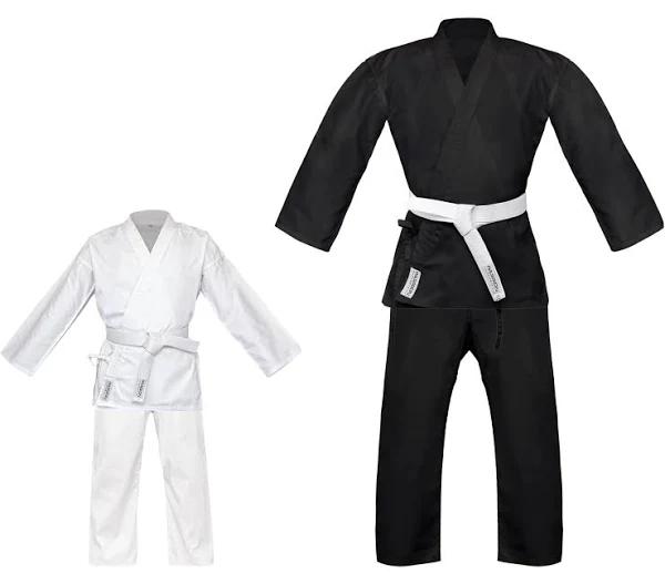 Passion Sports Karate Gi Uniform Unisex Adult 8oz Heavy-Duty Lightweight, Breathable Karate Suit For Martial Arts- White Belt Included