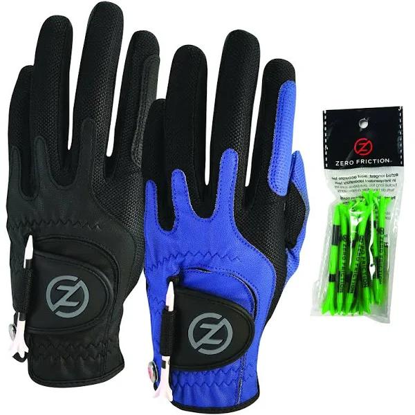 Zero Friction Male Men's Compression-Fit Synthetic Golf Glove (2 Pack)