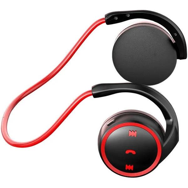 Wireless Bluetooth 5.0 Sports Stereo MP3 Player Neckband Headphones Plugable TF Card With Microphone Running Headphones - Red