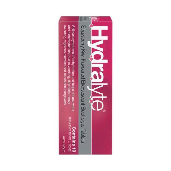 Hydralyte Effervescent Strawberry Kiwi Tablet 10 Pack