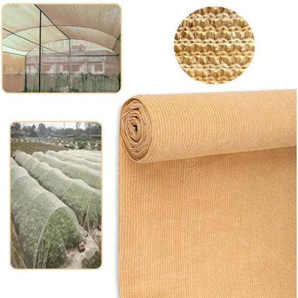 Elora Shadecloth 3.66x10m 50/70/90% Sun Screen Sail Shade Cloth Mesh Roll Net Garden Outdoor Beige