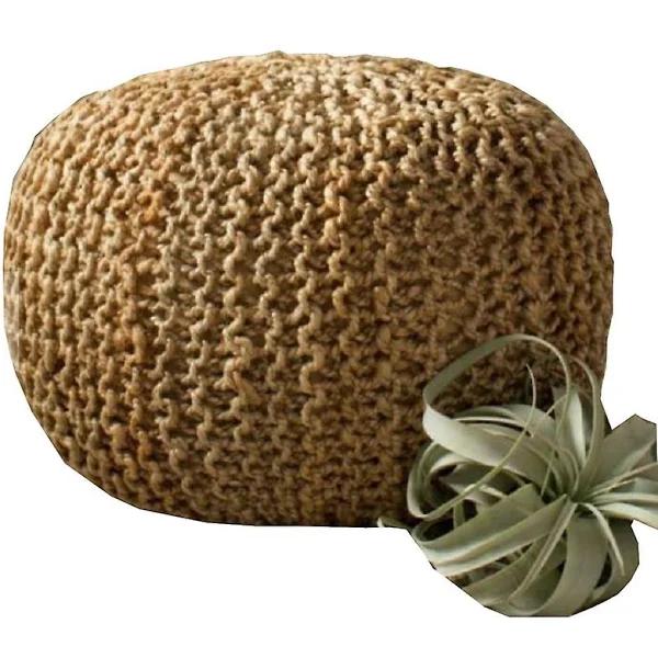 Braided Ottoman Jute Pouffe Footstool Hand Knitted