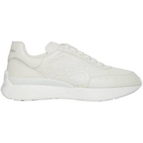 Alexander McQueen - Men - Sprint Runner Exaggerated-Sole Logo-Embossed Leather Sneakers White - EU 41