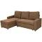 Sarantino 3-Seater Corner Sofa Bed Lounge Storage Chaise Couch - Brown