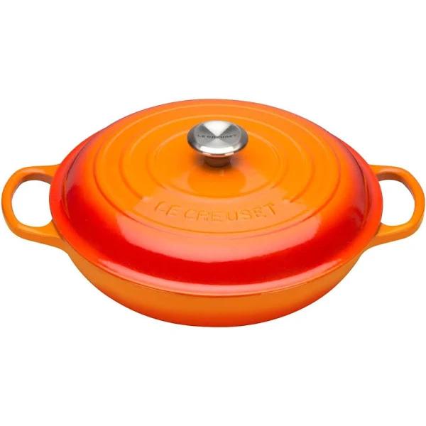 Le Creuset Cast Iron Shallow Casserole, Volcanic, 30 cm