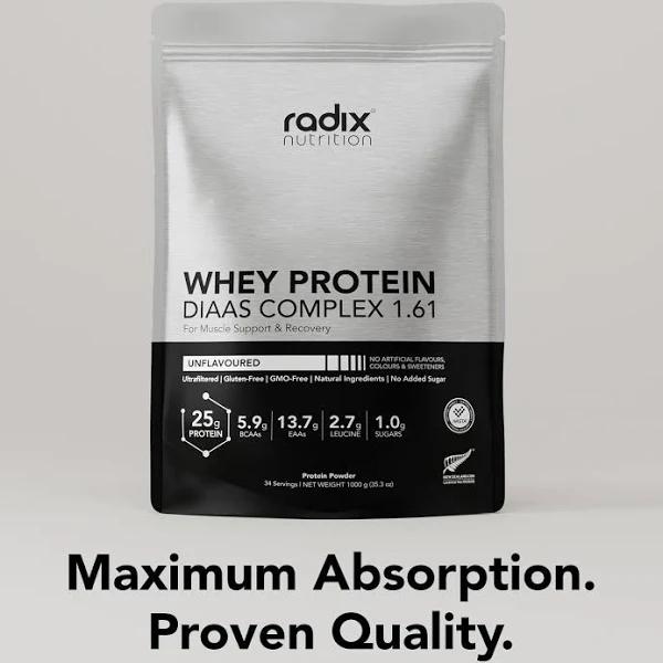 Whey Protein DIAAS Complex 1.61 | Radix Nutrition Australia 1kg Bag / Unflavoured