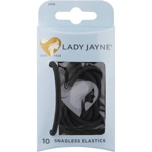 Lady Jayne Black Snagless Thick Elastics - Pack 10