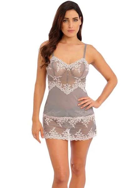 Wacoal Womens Smoke/crystal Pink Embrace Lace Stretch-lace Chemise S