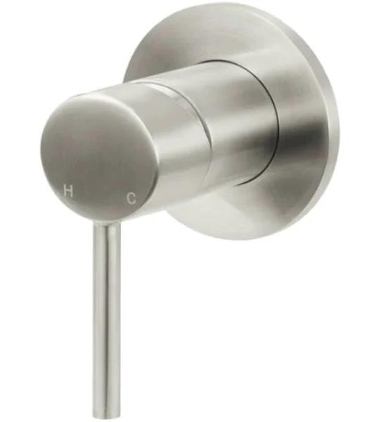 Meir Paddle Round Wall Mixer Brushed Nickel