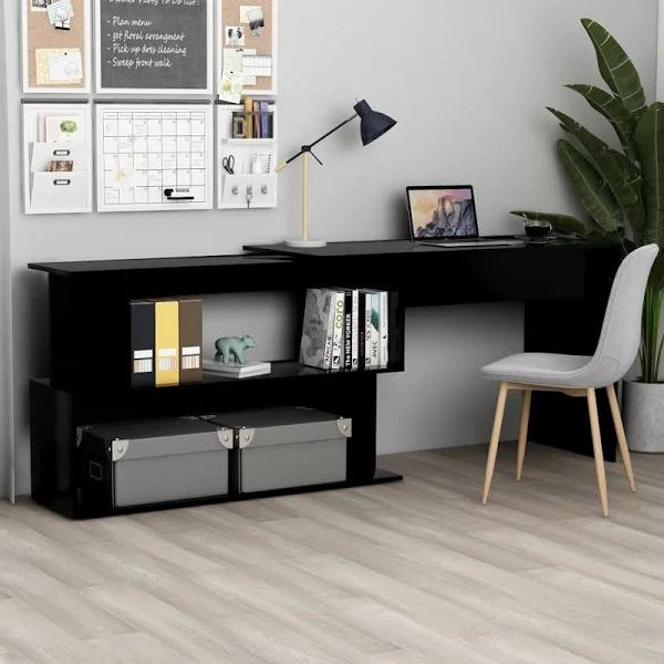 Corner Desk 200x50x76 cm Chipboard - Black