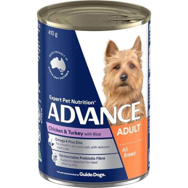 Advance Adult All Breed Wet Dog Food Chicken & Turkey w/ Rice - 2 Sizes - Earn Everyday Rewards, Afterpay Available