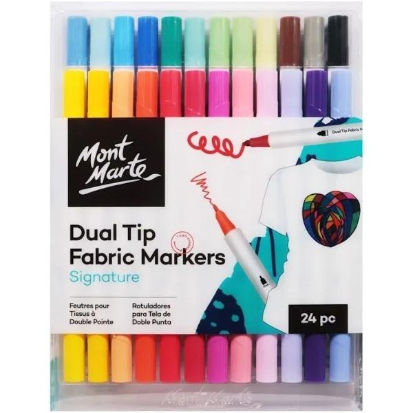 Mont Marte Signature Dual Tip Fabric Markers 24pc