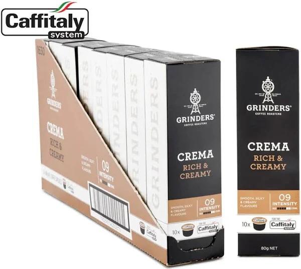 8 x Grinders Crema Rich & Creamy Caffitaly Coffee Capsules 10pk