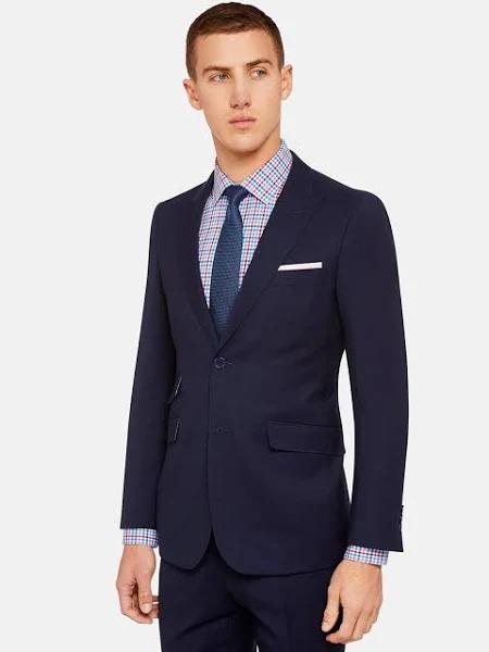 Hopkins Peak Lapel Wool Suit Jacket Charcoal / 112