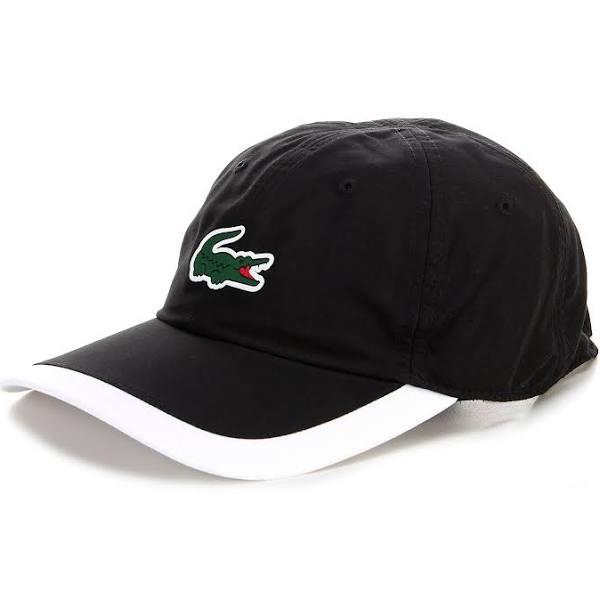 Lacoste Men's Semi-Fancy Brim Logo Baseball Cap Black White