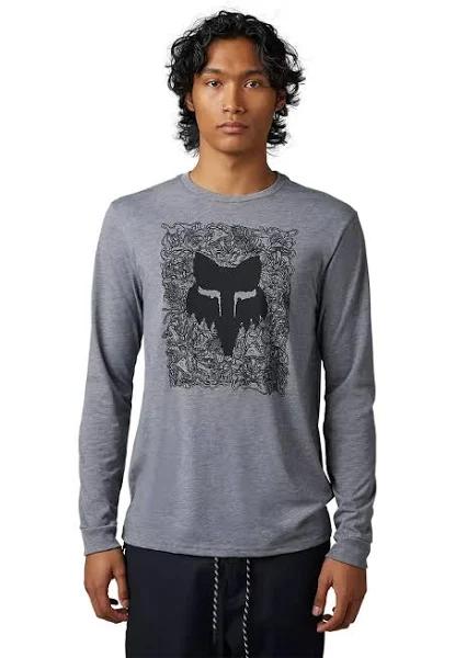 Fox Auxlry LS Tech Tee Heather Graphite