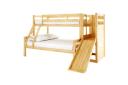 Harel Natural Timber Triple Bunk Bed With Slide - Natural