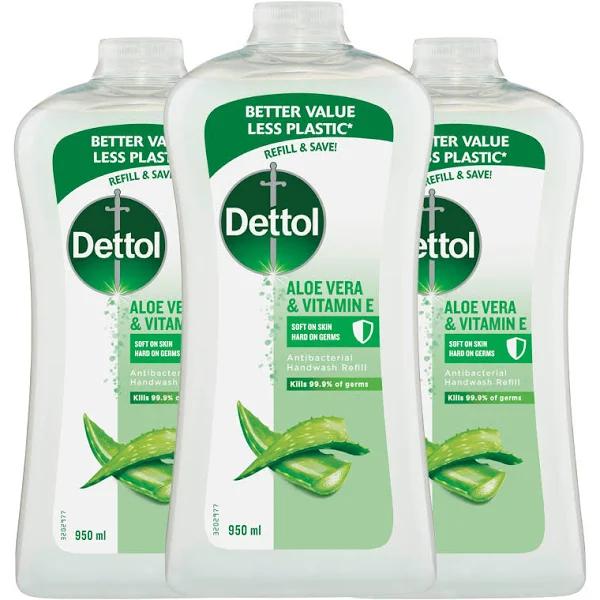 Dettol Hand Wash Moisture Refill Disinfecting, 950ml x 3 Cream