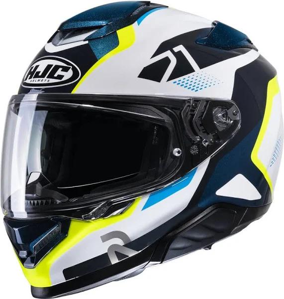 HJC RPHA 71 Hapel Helmet, white-blue-yellow, Size 2XL