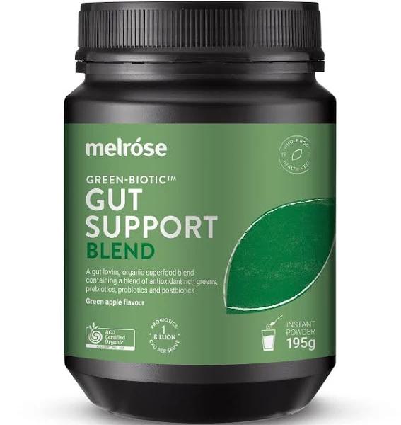 Melrose Organic Green-Biotic Gut Support Blend Green Apple 195g