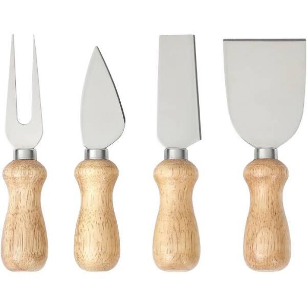 Cooper & Co. Set of 4 Cheese Knives Silver Stainless Steel