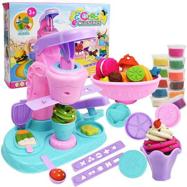 Playdough Set Play Dough Tools, Noetoy 26 Pcs Ice Cream Maker Machine Play Dough Kit With 12 Colors Play Doug For 3 4 6 8 Year Old Girls Boys Kids