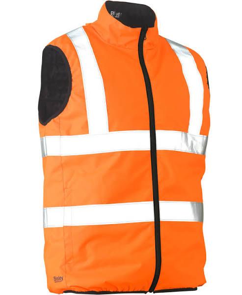 Bisley BV0379XT Taped Hi Vis Puffer Vest - Orange / 5XL