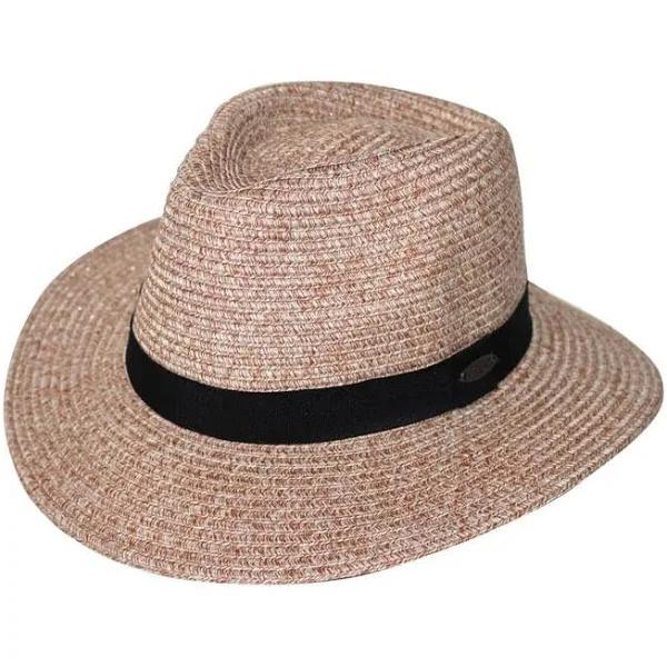 Rigon Pana Mate Flexibraid Fedora Hat in Wheat Oatmeal M-L