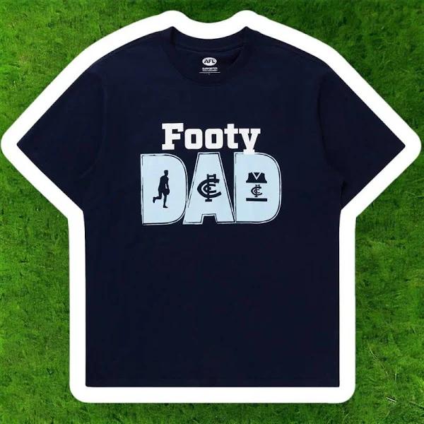 Carlton Blues Mens Footy Dad Tee Size:5XL