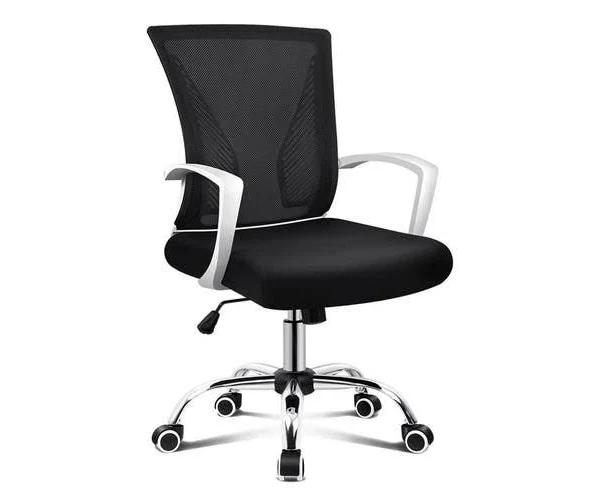 ALFORDSON Mesh Office Chair Mid Back Black & White