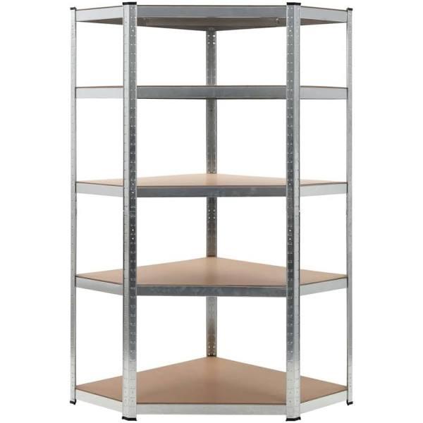 Storage Shelf 75x75x180 cm Steel and MDF - Silver