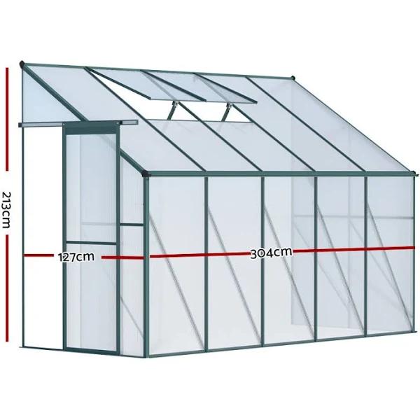 Greenfingers Greenhouse Aluminium Green House Garden Shed Polycarbonate 3x1.27M