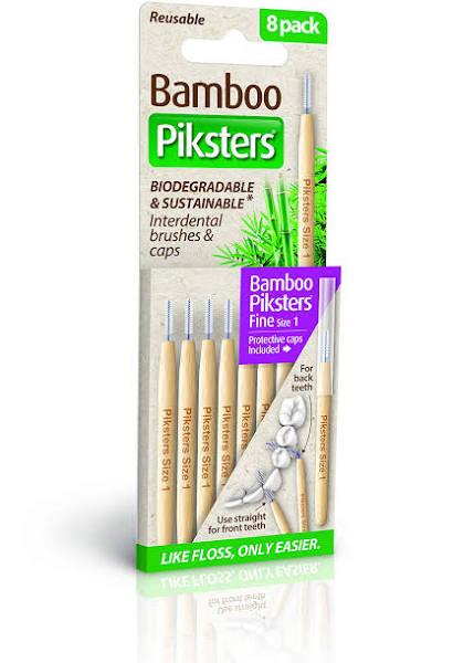 Piksters Bamboo Interdental Brush Straight Size 1 - 8 Pack