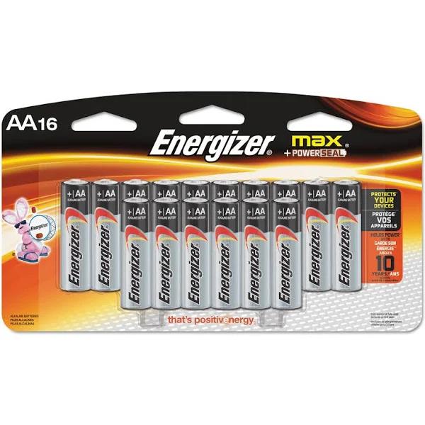 Energizer Max AA Alkaline Batteries 1.5V, 16-Pack, Disposable