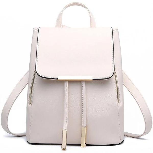 Nevenka Fashion PU Leather Women Backpack Anti-theft Travel Bag-White - AfterPay & zipPay Available