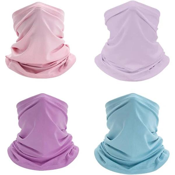 ZHCYGL 4 Pack Cooling Neck Gaiter Summer Face Cover Scarf Sun UV Protection Balaclava for Men Women Fishing Sports Outdoors, 4