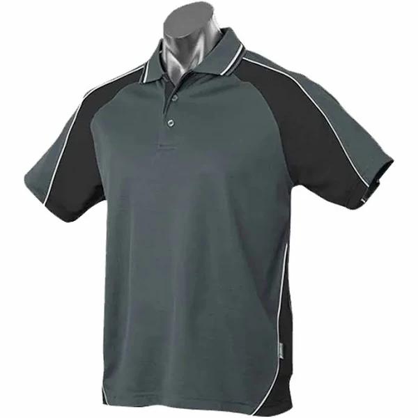 Aussie Pacific - Mens Panorama Polo Shirt - Slate/Black/White - S