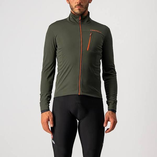 Castelli Go Jacket Military Green Fiery Red