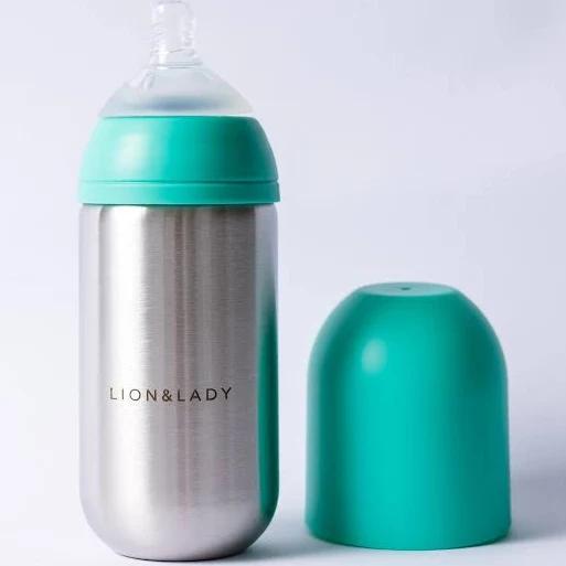 18/8 Stainless Steel Baby Bottle - 400ml Mint