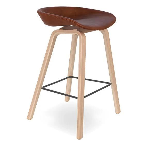 Korbin Leather Counter Stool Tan and Natural by Freedom