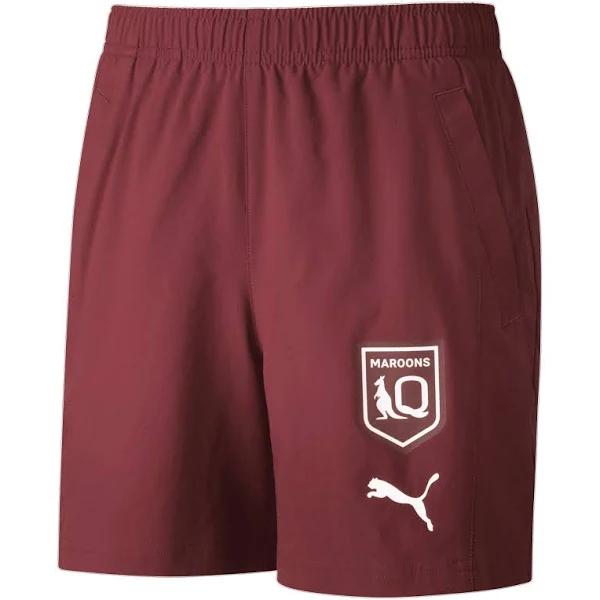 Queensland Maroons Youth Training Short in Burgundy, Size Large, Polyester by Puma