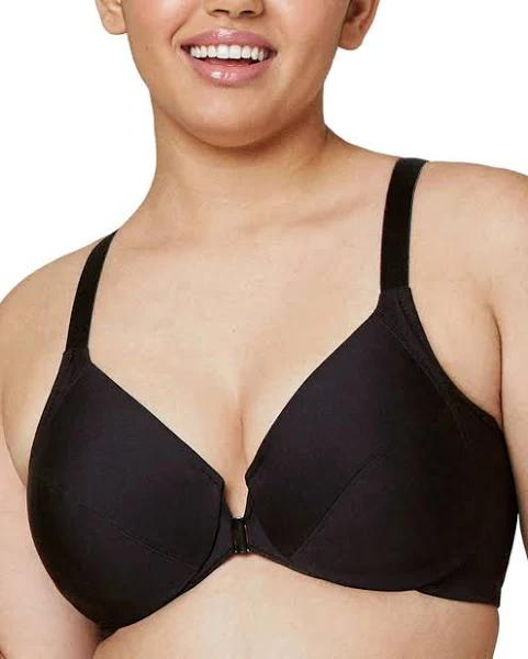 Glamorise Front-Closure Smoothing Wonderwire Bra - Black - 24C Black