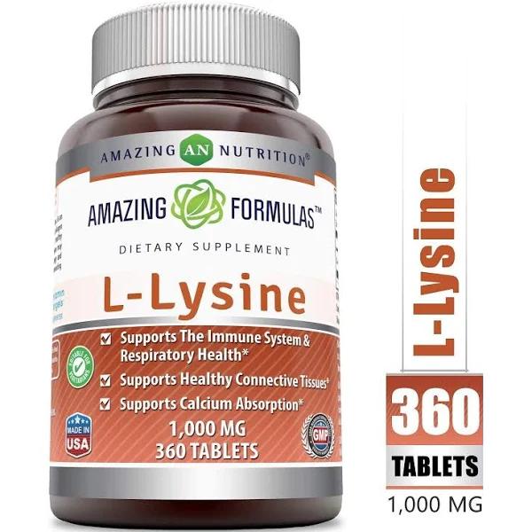 Amazing Nutrition Amazing Formulas L-Lysine - 1000mg Amino Acid Vitami