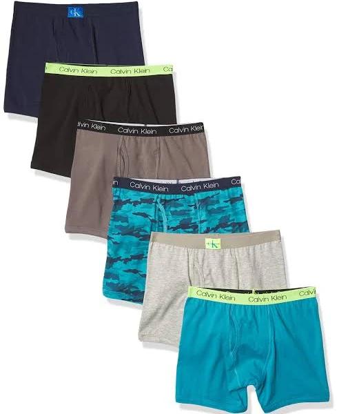 Calvin KleinBoys' Underwear Cotton Boxer Brief, 6 Pack