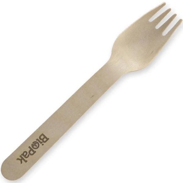 BioPak Wooden Fork 160mm Pack 100