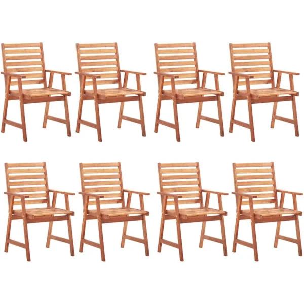 vidaXL Outdoor Dining Chairs 8 Pcs Solid Acacia Wood