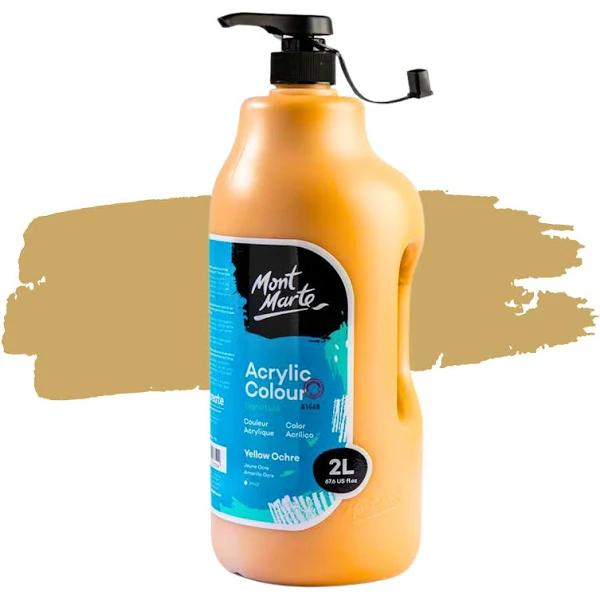 Mont Marte Signature Acrylic Paint 2L Pump Bottle - Yellow Ochre