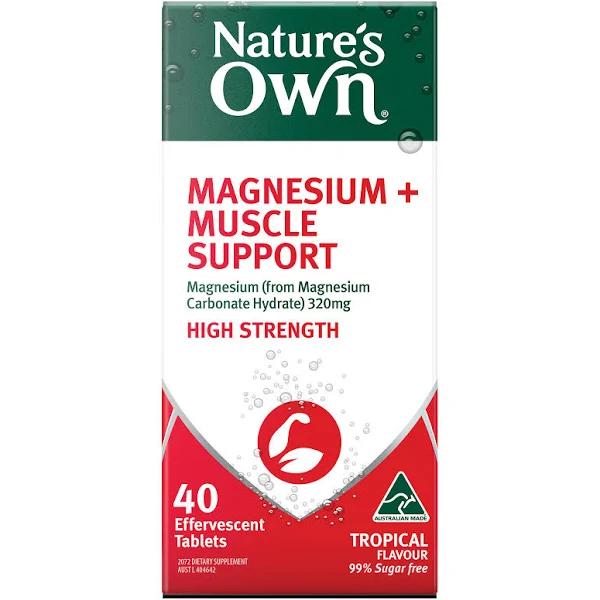 Nature's Own Magnesium & Muscle Support Effervescent Tablets 40 Pack