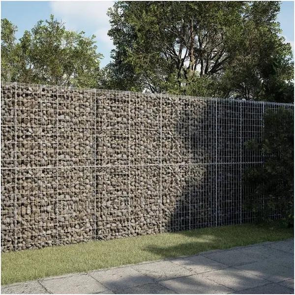 vidaXL Galvanised Iron Gabion Basket with Cover - 300 x 50 x 200cm